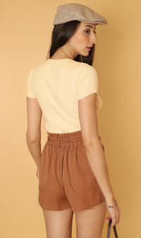 DARYL Crew-Neck Knit Top (Custard)