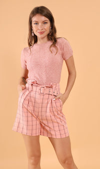 SAM Crew-Neck Knit Top (Pink)