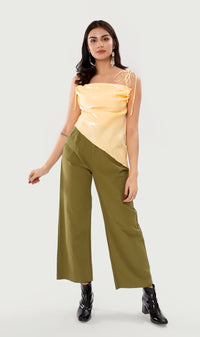 NADINE Ruched Tie-Strap Top (Yellow)