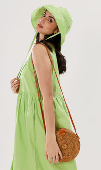HARLEEN Sleeveless Maxi Dress w/ Hat (Lime)