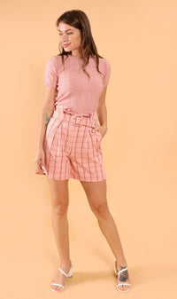 FRANKIE Belted Bermuda Shorts (Pink)
