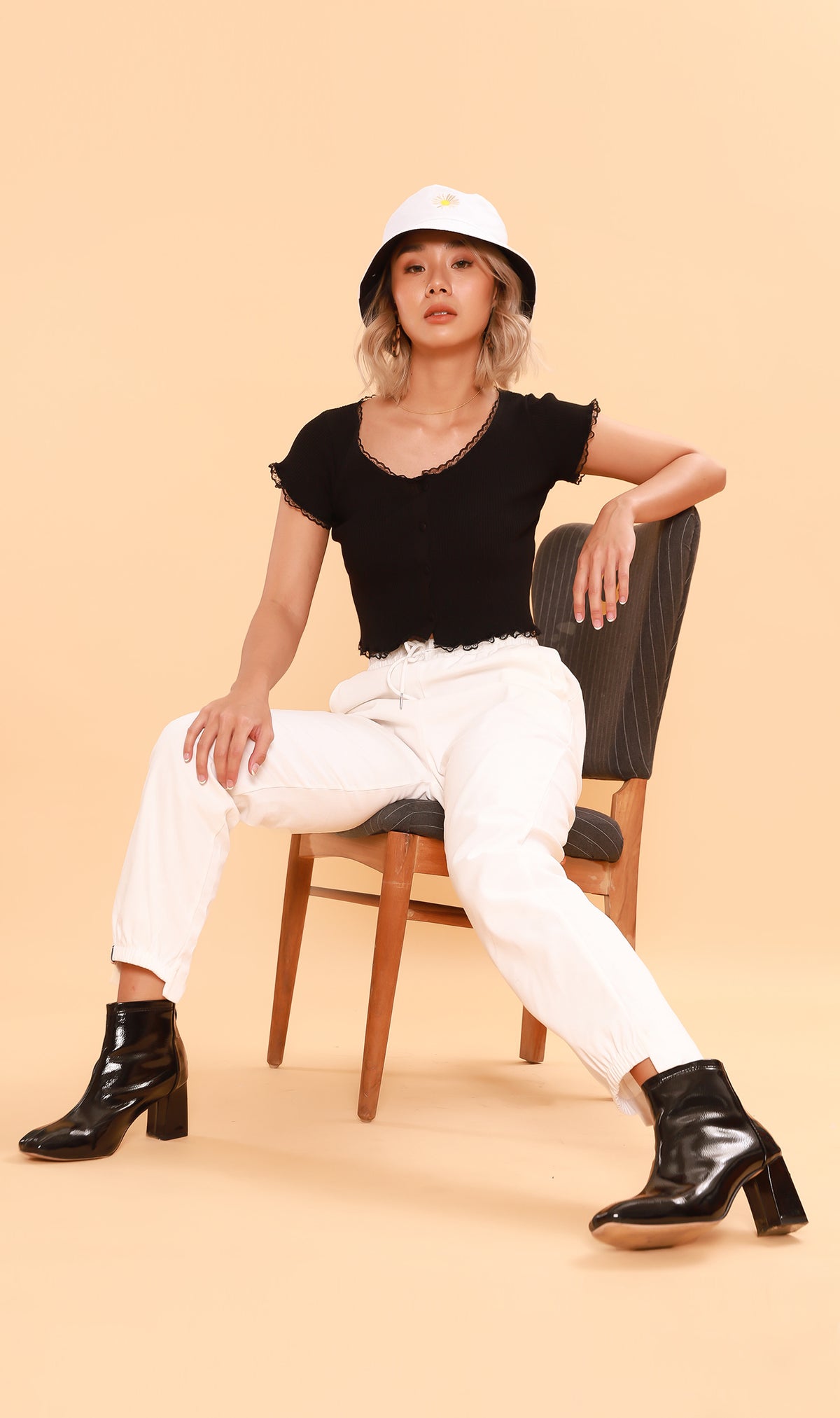 SHANNON Drawstring Pants (White)