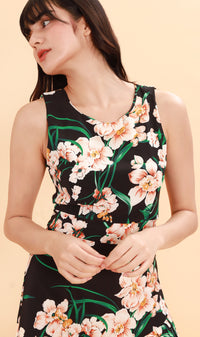 ADA Pleated-Hem Mini Dress (Black)