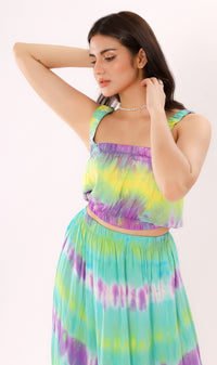 BREA Tie-Dye Skirt Co-ord (Green)