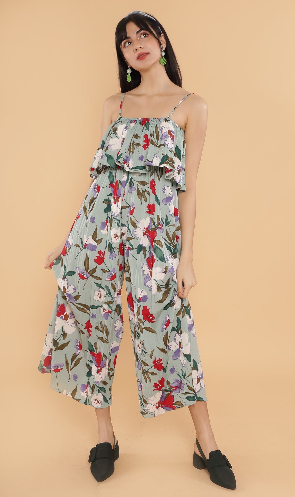 SOLANA Tiered Jumpsuit (Mint)