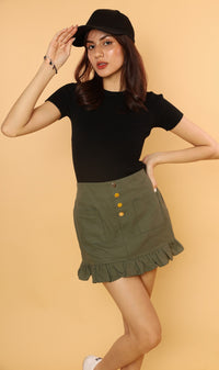 DARYL Crew-Neck Knit Top (Black)