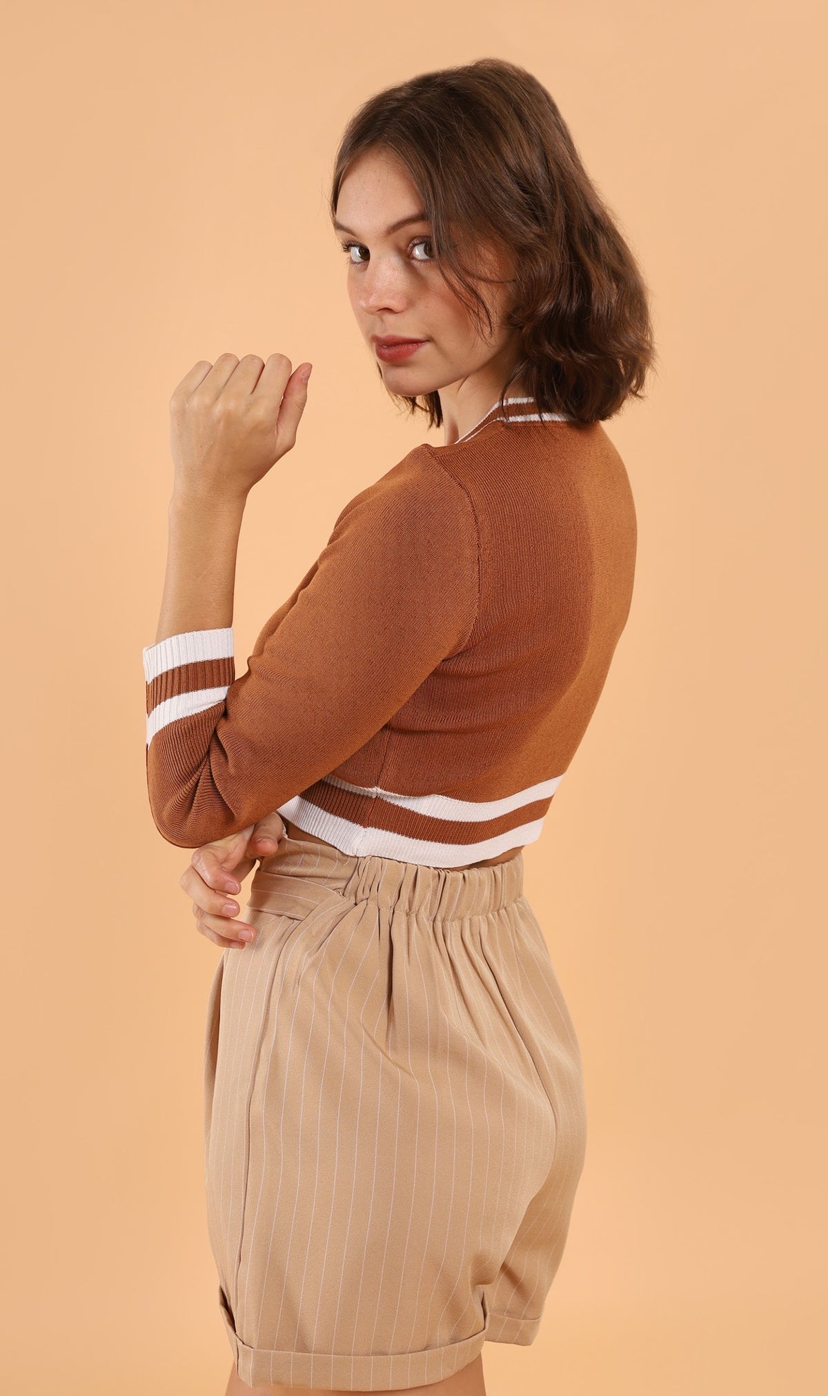 CAMILA Cropped Knit Sweater (Mocha)