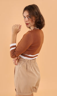 CAMILA Cropped Knit Sweater (Mocha)