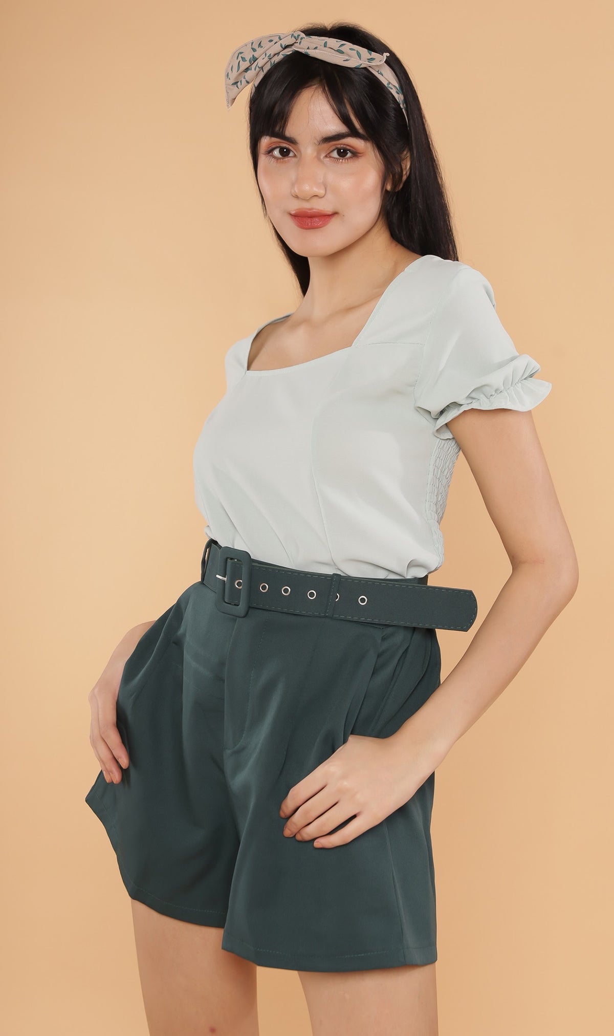 TANSY Square-Neck Top (Mint)