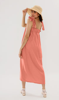 ADELYN Tie-Strap Maxi Dress (Pomelo)
