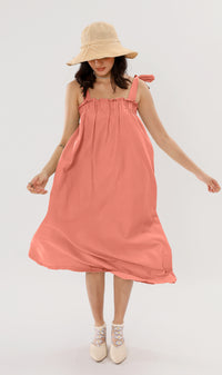 ADELYN Tie-Strap Maxi Dress (Pomelo)
