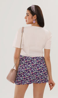 CHANTAL Buttoned Square-Neck Top (White)