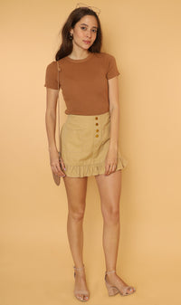 DARYL Crew-Neck Knit Top (Mocha)