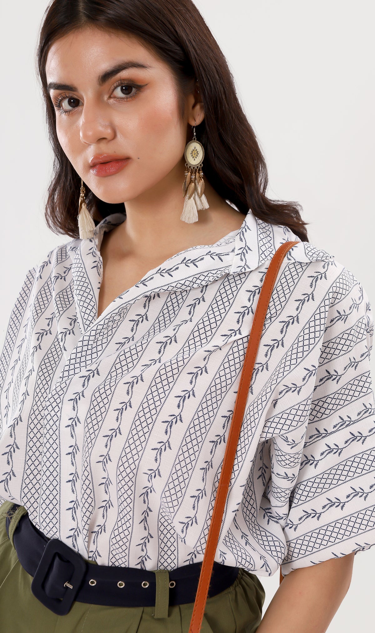 GRACEN Oversized Collared Top (Navy)