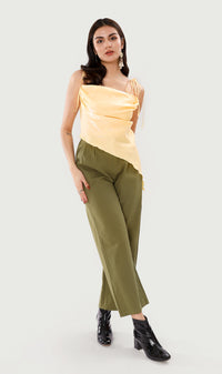 NADINE Ruched Tie-Strap Top (Yellow)