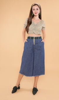 LIV Drawstring Crop Top (Sage)
