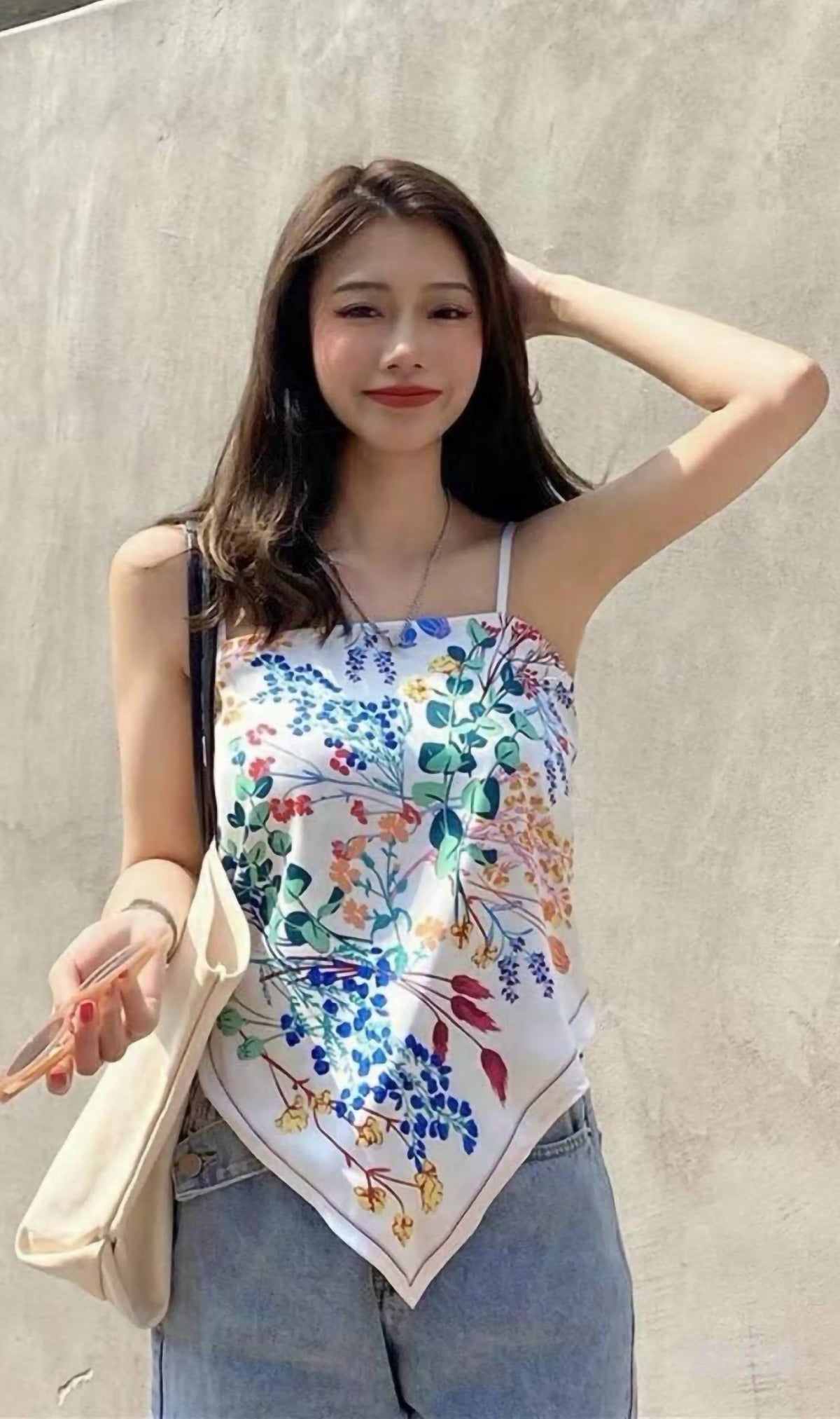 ALLEGRA 2-way Self-tie Scarf Top (Floral 1)