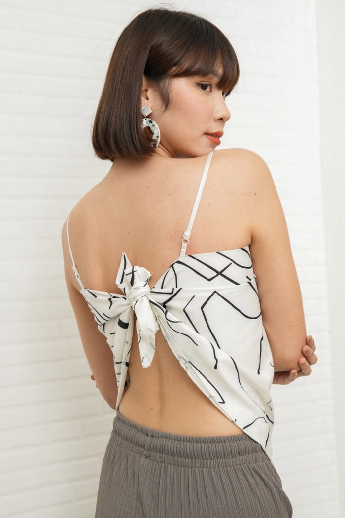 ALLEGRA 2-way Self-tie Scarf Top (Abstract 1)