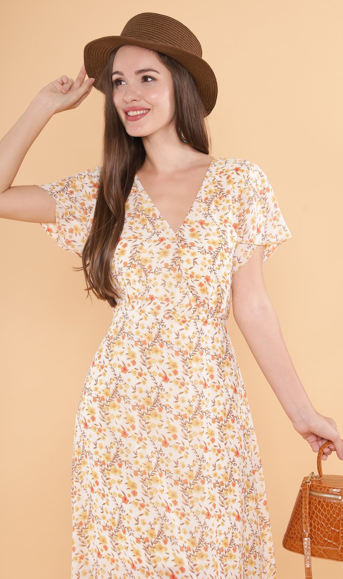 ERIS Floral Midi Dress (Daffodil)
