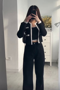COURTNEY Knit Cardi Set (Black)