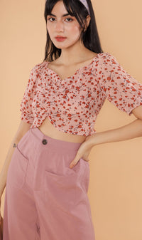 ACIEL Ruched Crop Top (Blush)