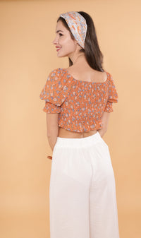 LIV Drawstring Crop Top (Sunkist)