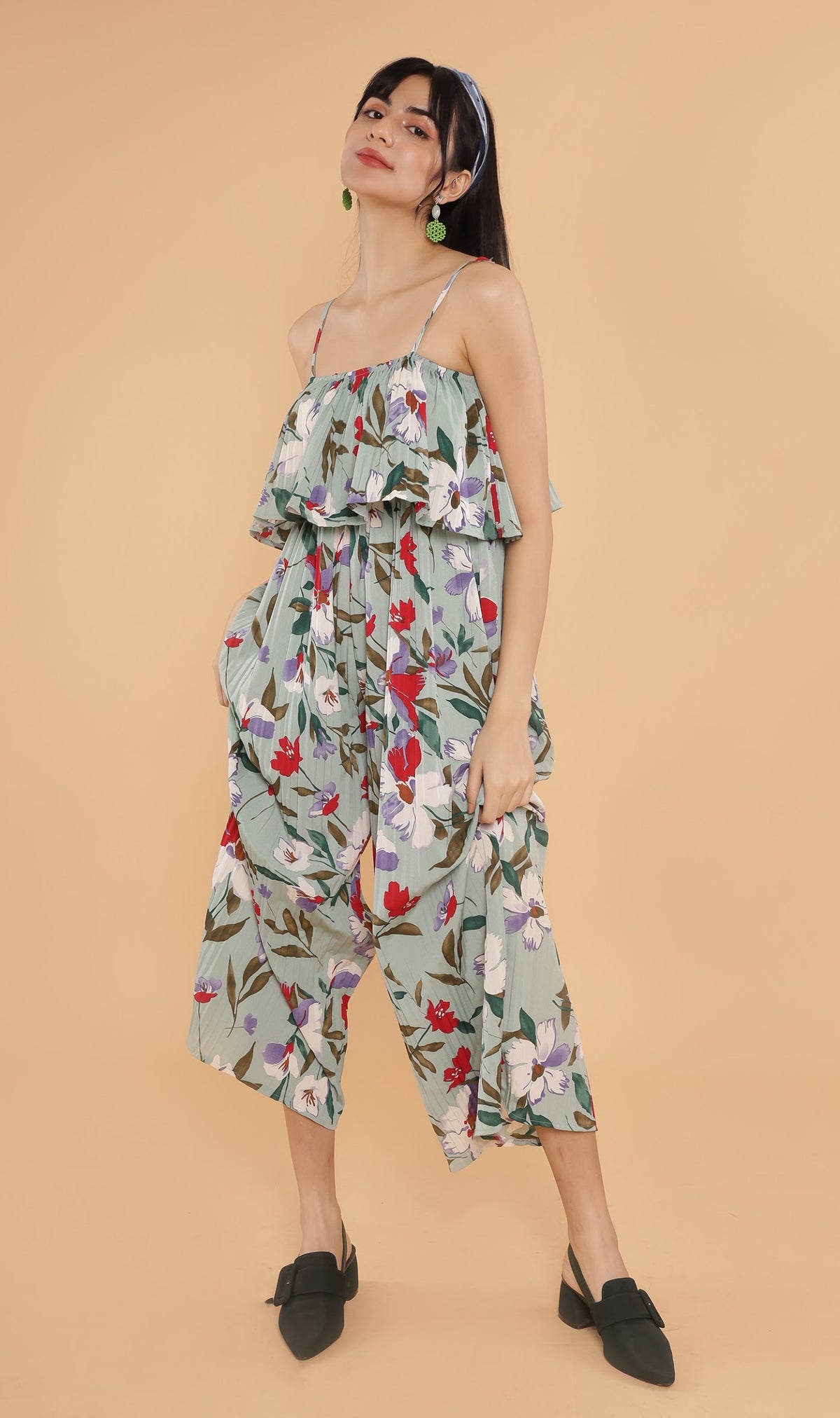 SOLANA Tiered Jumpsuit (Mint)