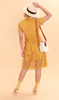 VICTORIA Lace Overlay Dress (Dandelion)