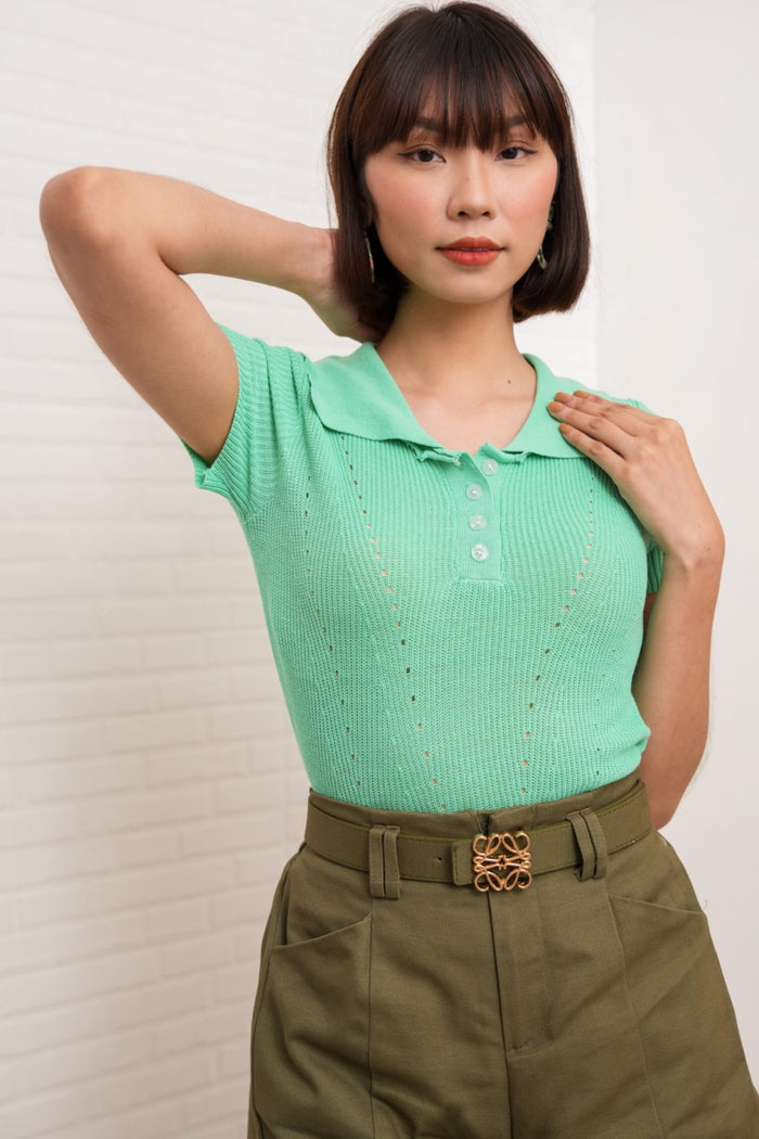 MARISSA Textured Knit Shirt (Green)