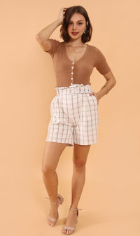 FRANKIE Belted Bermuda Shorts (White)