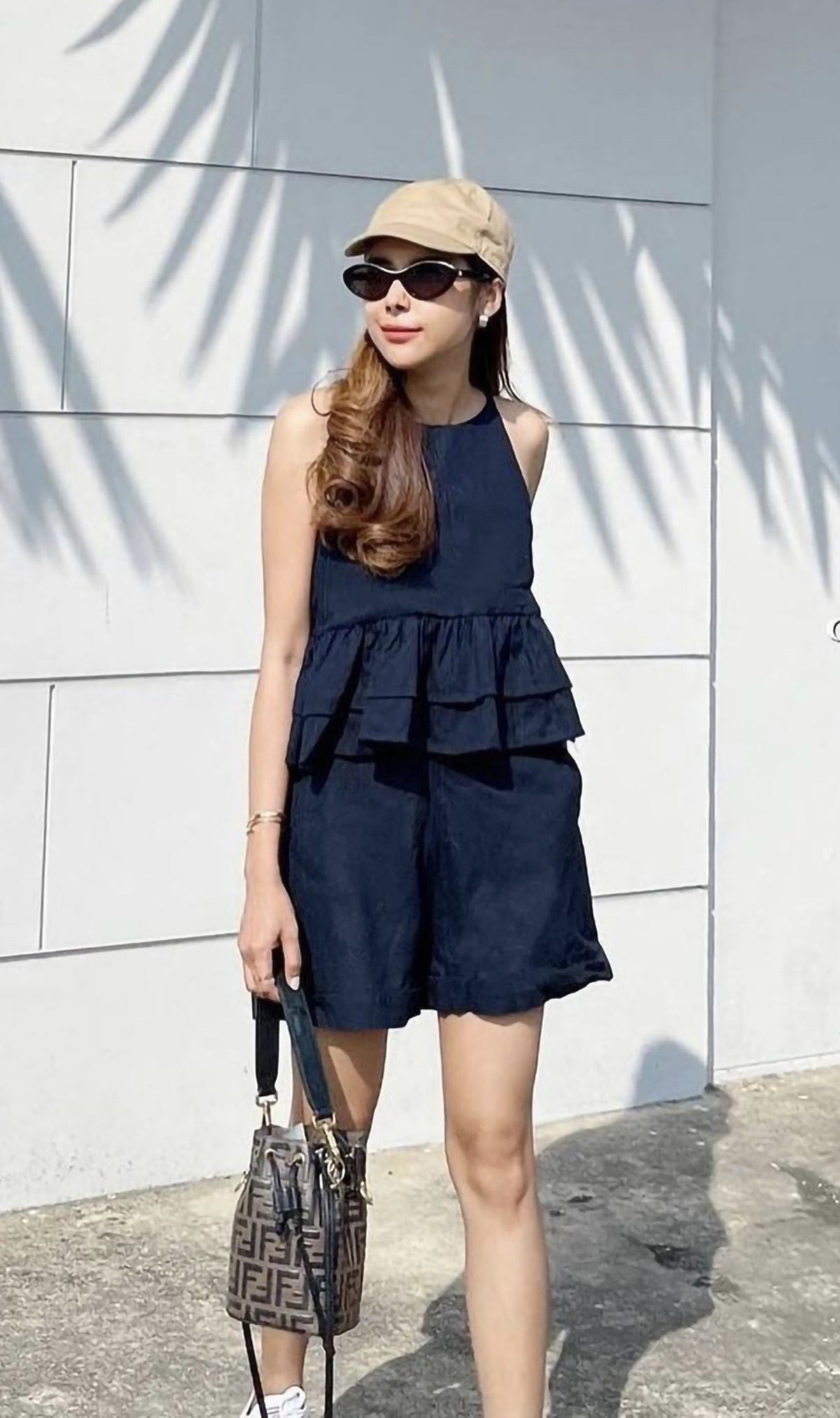 ADRIEL Halter-Neck Linen Co-ord (Navy)