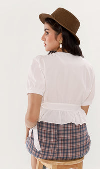 CALISTA Ruffled Prairie Top (White)