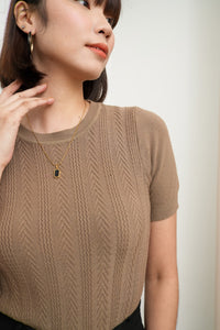 ALEXIS Soft Textured Knit Top (Mocha Brown)