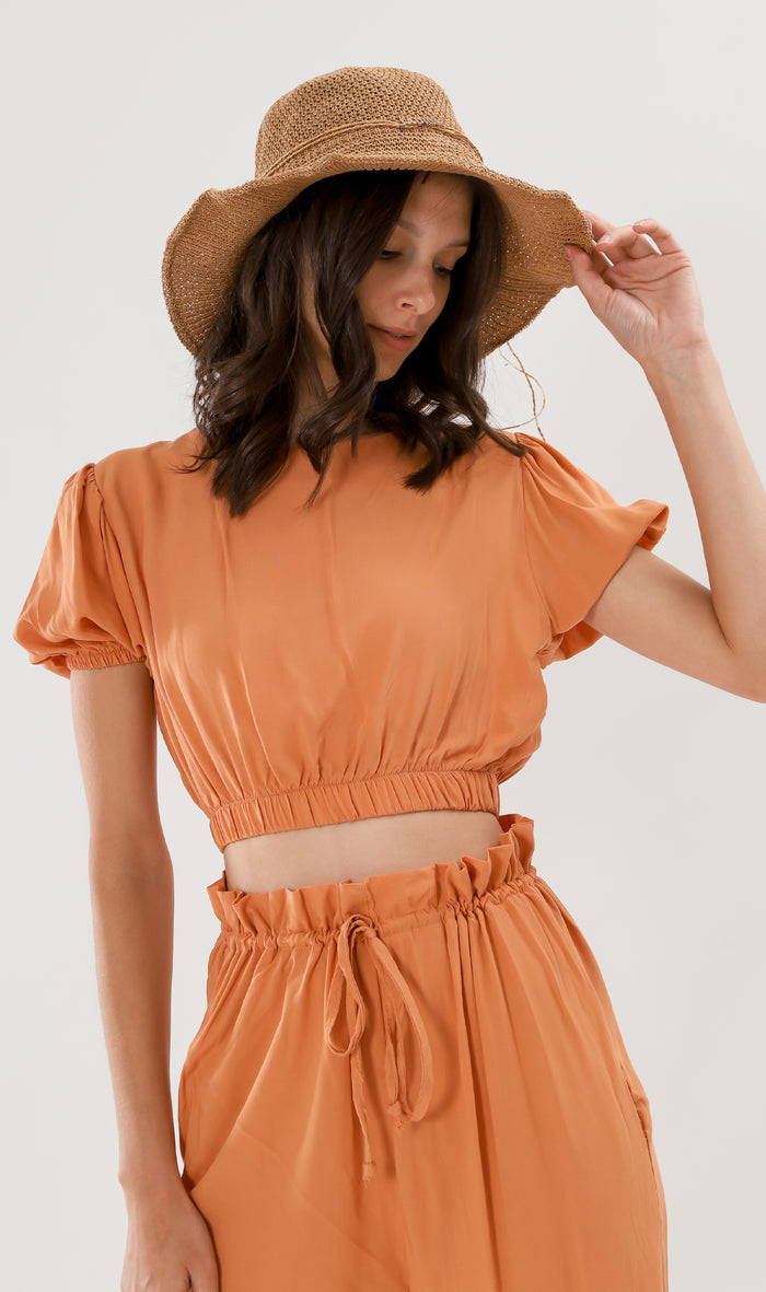NIA Short-Sleeve Top & Pants Co-ord (Melon)