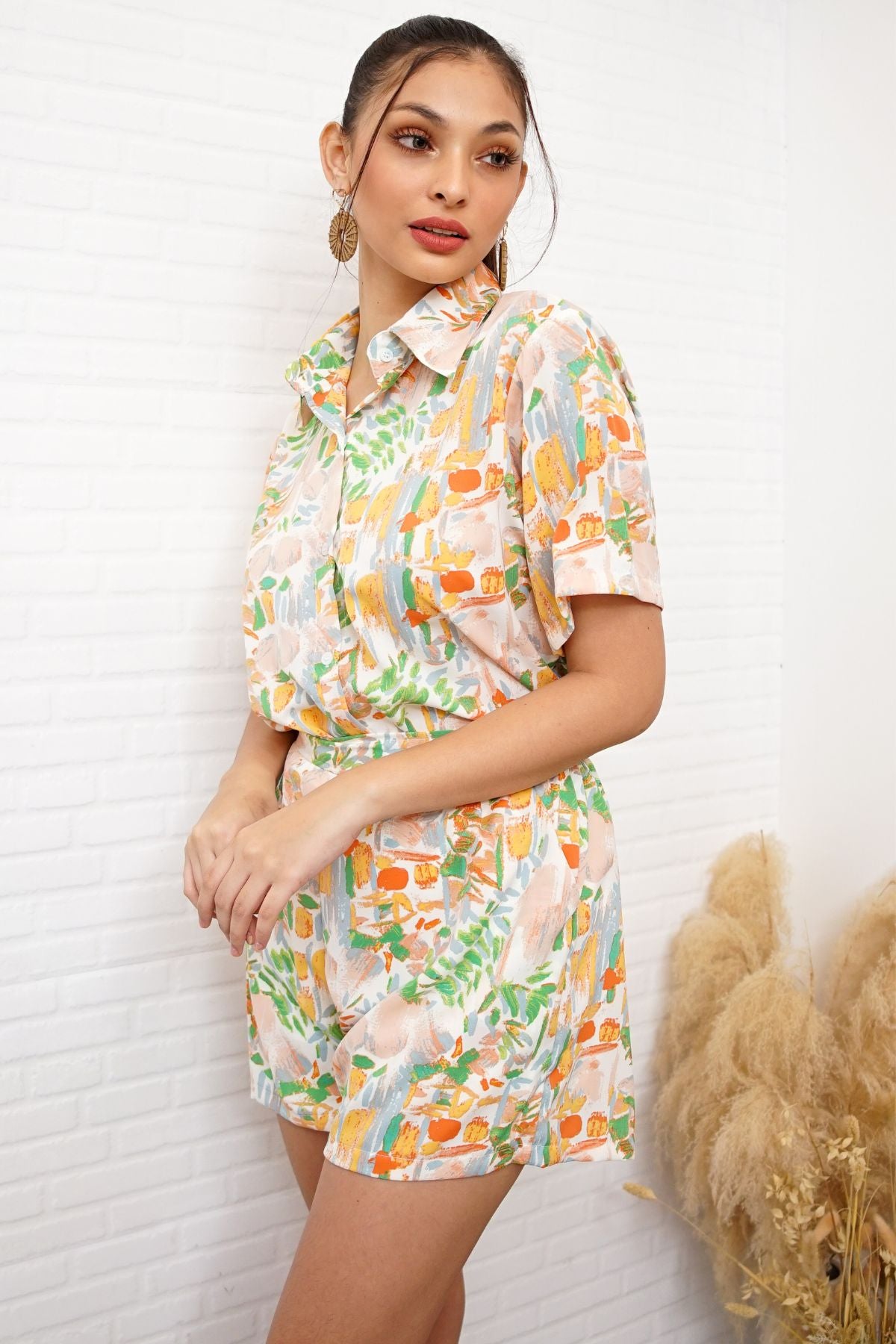 IZA Polo Top & Shorts Co-ord (Orange)