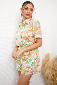 IZA Polo Top & Shorts Co-ord (Orange)