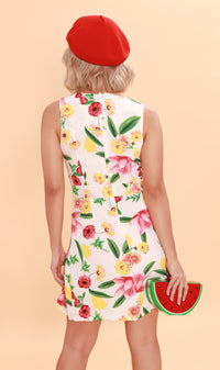 ADA Pleated-Hem Mini Dress (White)