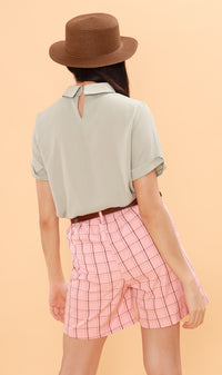 MADDIE Flat-Collar Top (Pistachio)