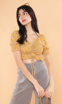 LIV Drawstring Crop Top (Yellow)