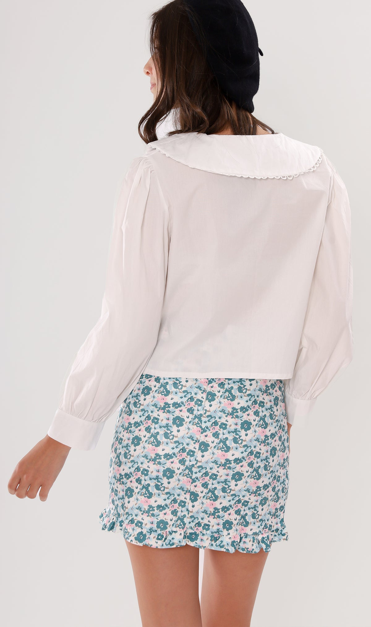 ANNALISE Prairie-Collar Top (White)