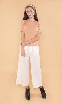 HAYES Crew-Neck Knit Top (Nude)