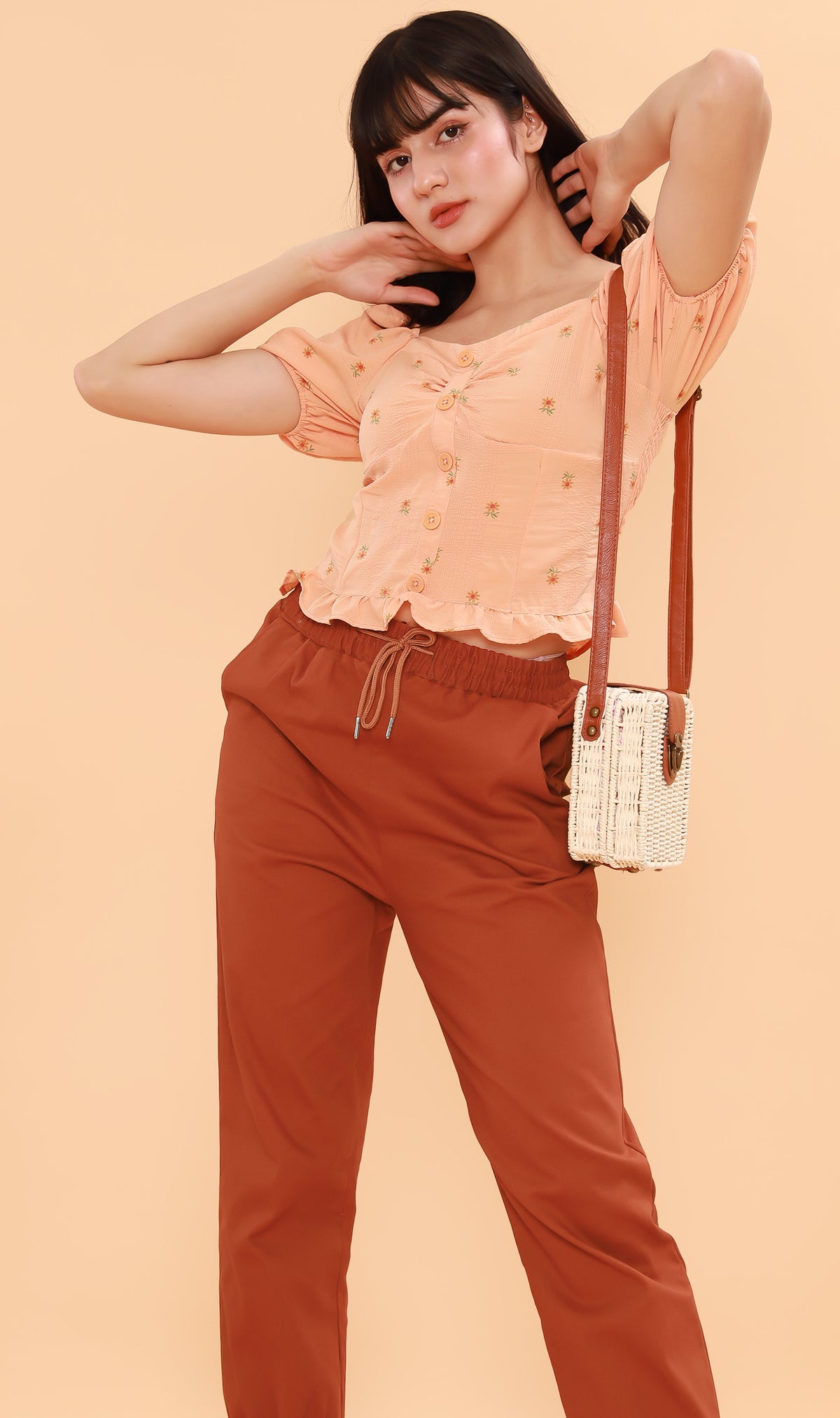 SHANNON Drawstring Pants (Rust)