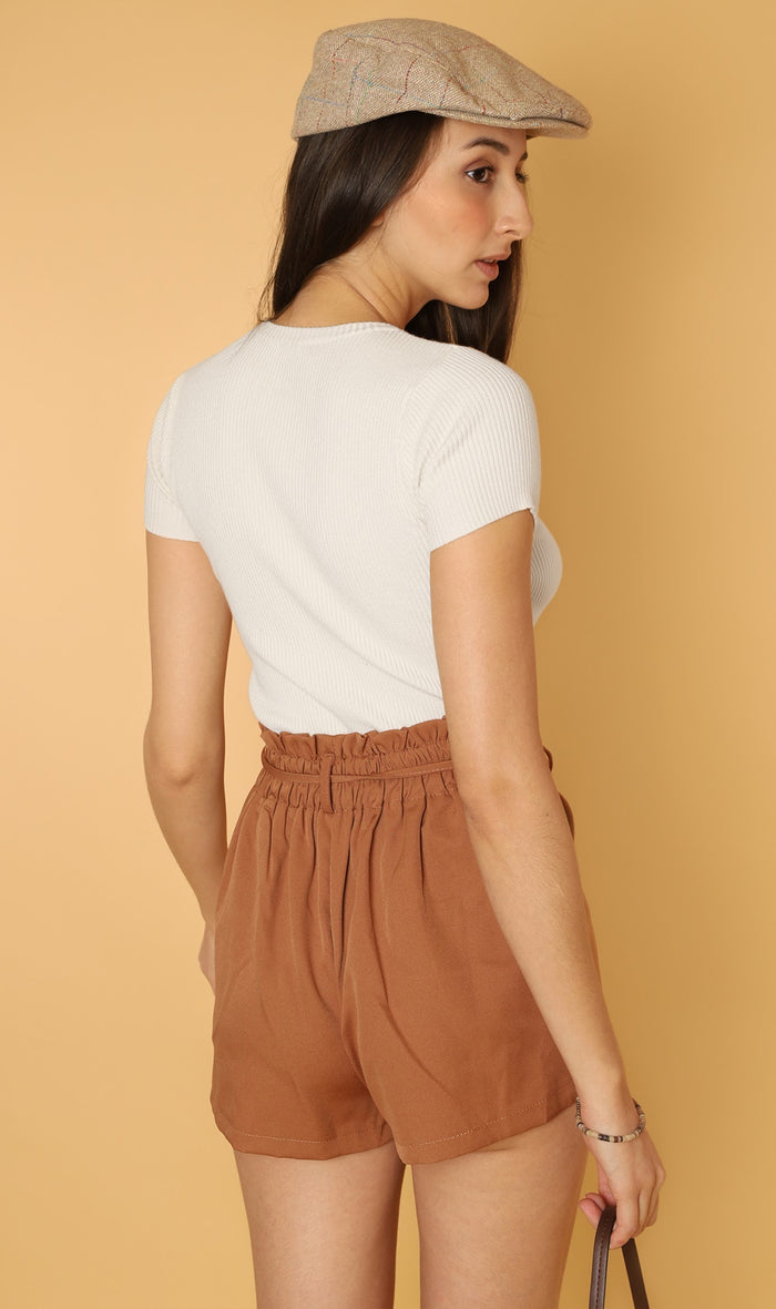DARYL Crew-Neck Knit Top (Ivory)