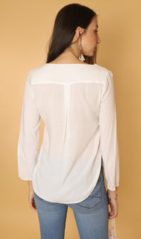 KALEI Long-Sleeve Tunic Top (White)