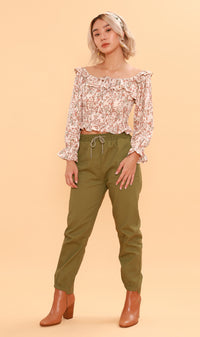 MARINA Long-Sleeve Frill Top (Cream)