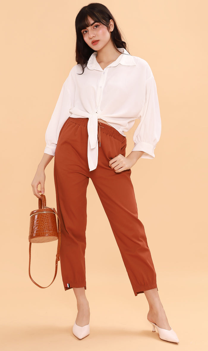 SHANNON Drawstring Pants (Rust)