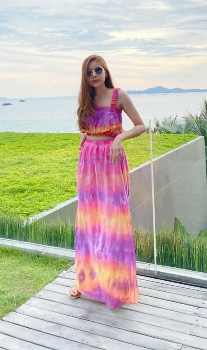 BREA Tie-Dye Skirt Co-ord (Pink)