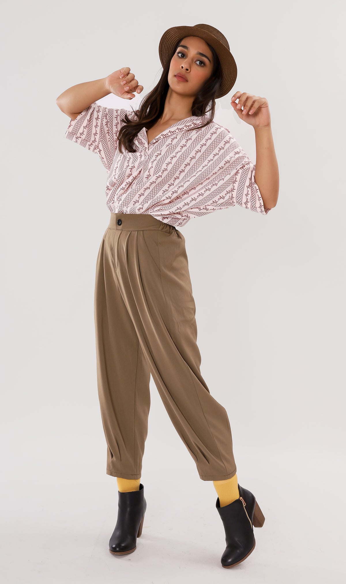 GRACEN Oversized Collared Top (Red)