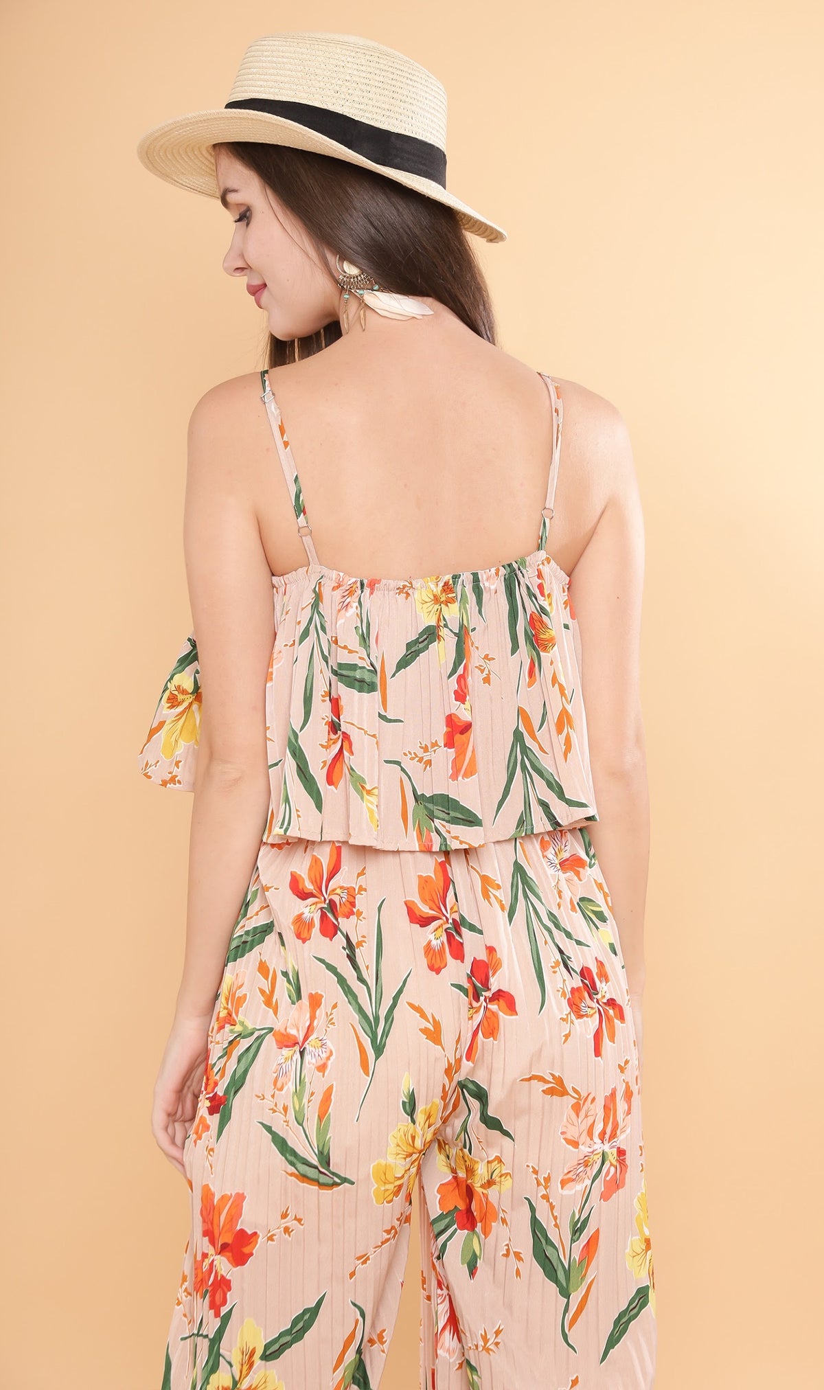 SOLANA Tiered Jumpsuit (Tan)