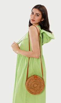 HARLEEN Sleeveless Maxi Dress w/ Hat (Lime)